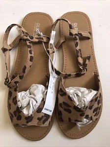 Sandalias veganas antiguas azul marino talla 5 para niñas con estampado animal de leopardo NUEVAS NUEVAS CON ETIQUETAS correa para el tobillo - Imagen 1 de 9