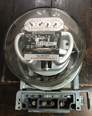 Vtg Westinghouse Electric Power Meter-240 volt 3 wire Type CA-Ser#19115400 - Image 1 of 4