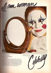 1978 Celebrity Makeup Mirror Clown Francesco Scavullo Vintage Print Ad 1970s - Bild 1 von 1