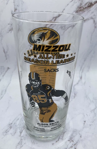 2012 Mizzou Football Glass Tigers Tumbler - All Time Season Leaders, Aldon Smith Cover