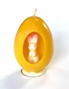 Vela conejito huevo de Pascua amarillo marca Gurley vintage - Imagen 1 de 7
