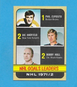 1972-73 TOPPS #61 GOAL LEADERS ESPOSITO HULL NM-MINT