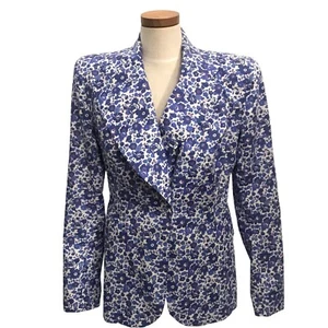 Chaqueta Blazer The Vampire's Wife Liberty Estampado Floral Muesca Solapa Azul Talla 12 - Imagen 1 de 9