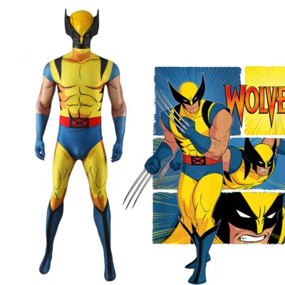 X-Men '97 Wolverine Juegos con disfraces Mono Adulto Niños Body Halloween Escenario Disfraz Foto 1 de 4