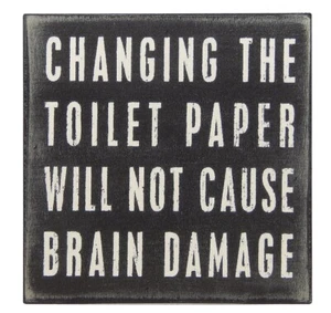 Lustiges Badezimmerschild Regal Sitzer Wandkunstdruck Toilettenpapier wechseln 5 x 5 Zoll - Bild 1 von 6