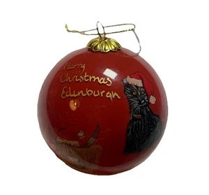 Edimburgo Scozia souvenir ornamento in vetro dipinto al rovescio con scatola - Foto 1 di 6
