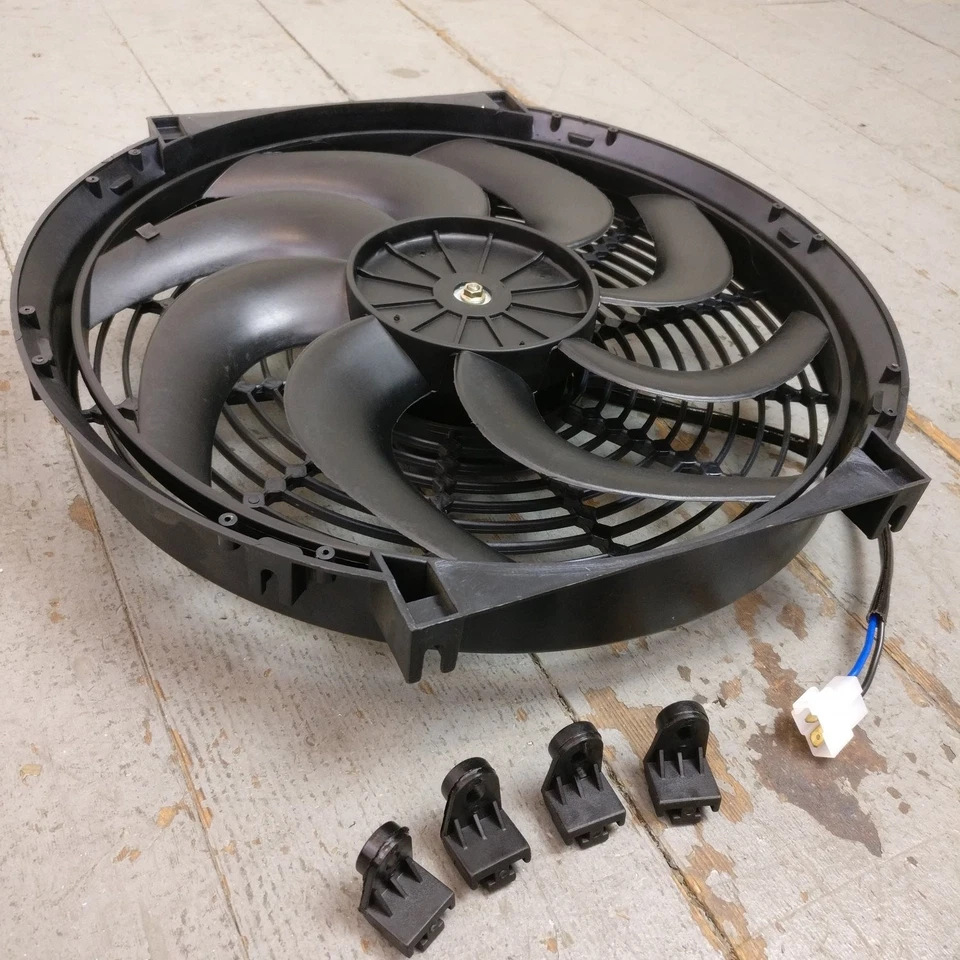 1986 Chevrolet Chevette 14 polegadas ventilador radiador Super Duty preto volume refrigeração - Imagem 1 de 4