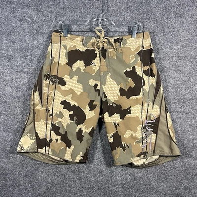 Pantalones Cortos de Tabla Quiksilver De Colección Para Hombres 32 Verde Camuflaje Años 90 Y2K Surf Skate Foto 1 de 4