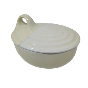 Vintage Hall Kitchenware Loop Handled Leftover Dish w/Lid UV Reactive Glaze - Picture 1 of 7