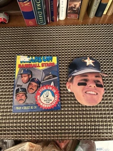 1990 Topps Heads Up! Baseball Stars Pin-Up CRAIG BIGGIO Suction & Sticker Label - Picture 1 of 5