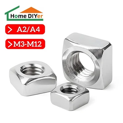 Vierkantmuttern DIN 557 Edelstahl A2 A4 VA M3 M4 M5 M6 M8 M10 M12 Vierkantmutter - Bild 1 von 4