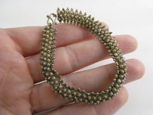 Vintage Etruscan Revival Cannetille Filigree Sterling Silver Bracelet 6.75 Inch - Picture 1 of 13