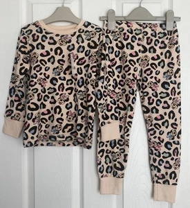 NEW Disney @ George Minnie Mouse Leopard Long Sleeve Pyjamas Size 4-5 Years - Picture 1 of 2