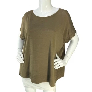 Eileen Fisher Womens Size XS Top Silk Cotton Jersey Tee Shirt Oversized Boxy - Picture 1 of 15
