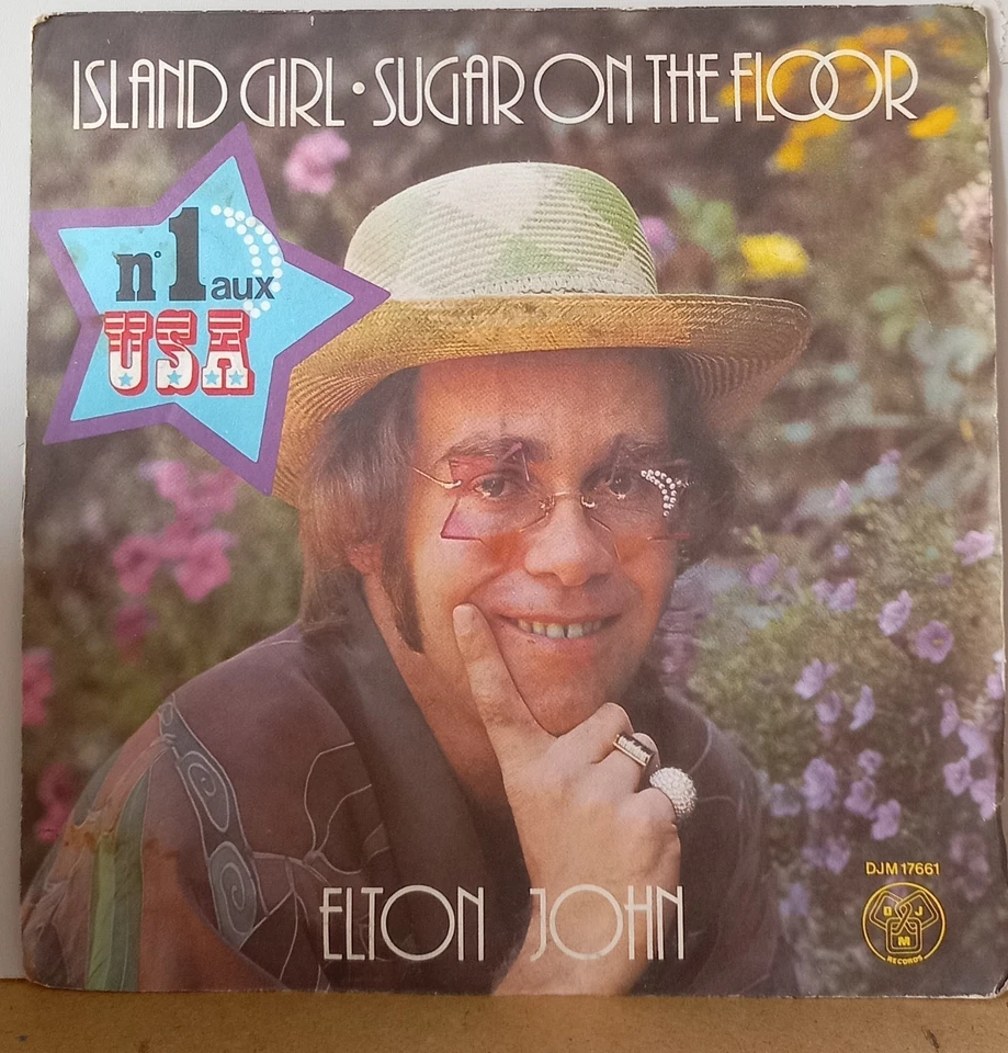 Disque vinyle 45 tours Elton John Island Girl / Sugar On The Floor - Photo 1/1