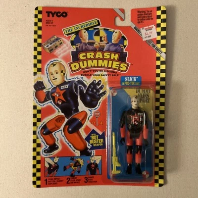 Figura de acción Tyco Crash Dummies SLICK en traje PRO-TEK (1992) SIN USAR, EN CAJA sellada Foto 1 de 4
