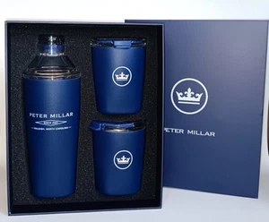 Peter Millar Luxury Cocktail Drink Shaker & SS Tumbler Cup Pair Set New In Box - Picture 1 of 8