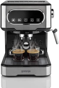 Gorenje Espressomaschine ESCM15DBK Siebträgermaschine Milchschaumdüse silber - Bild 1 von 3
