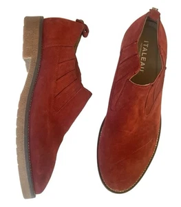 Italeau Favola Women’s Red Suede Slip-On Shoes Bootie Waterproof EU 43 US 12 - Picture 1 of 7