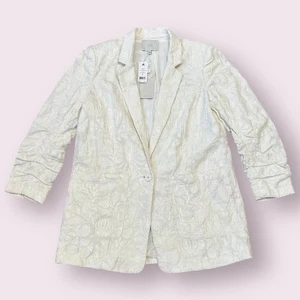 Joie 100% Linen Loralee Blazer White with Embroidery Women's Size 8 NWT - Picture 1 of 10