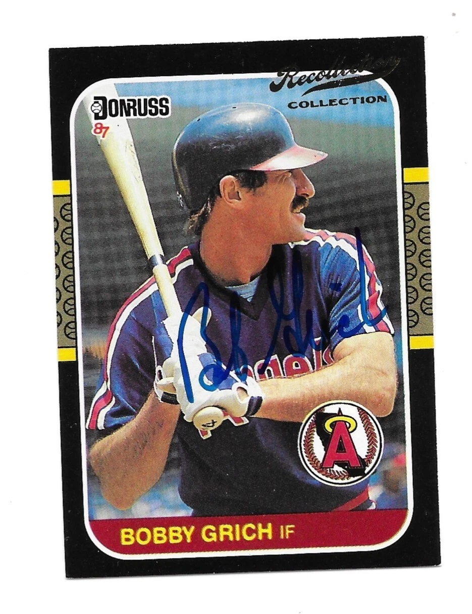 1987 Donruss Recollection Collection Auto On Card Bobby Grich Angels #40/68
