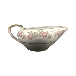 Noritake 5433 Creamer Dark Pink and Gray Floral Gold Trim VTG Japan - Picture 1 of 7