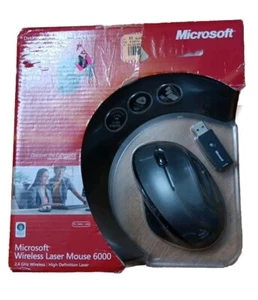 Microsoft Wireless Laser Mouse 6000 2.4 GHz High Definition Mobile - Picture 1 of 2