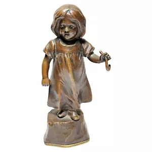 Signierte Schmidt-Falling massive Bronzestatue des kleinen Mädchens unvollständig - Bild 1 von 10