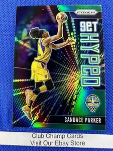 2021 #10 Candice Parker WNBA Panini Prizm Get Hyped Green Prizm Insert Sky - Imagen 1 de 2