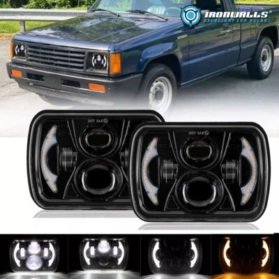 Par de faros LED 7x6 de alto nivel DRL para Mitsubishi Mighty-Max 1983-1995 Foto 1 de 4
