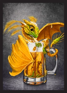 50 fundas de cartas estándar Magic The Gathering para proteger tu mazo - ámbar Beer Drink Dragon - Imagen 1 de 3
