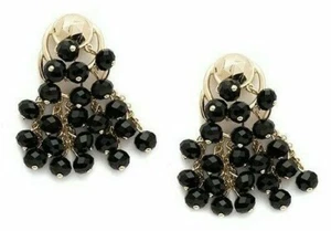 *NEW*  &  *RETIRED*  ~ Sorrelli ~ " JET "  ~ BLACK ~ 10K GOLD PLATED ~ earrings  - Picture 1 of 12