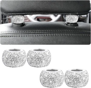 4 Pack Car Headrest Collars, Bling Car Head Rest Collars Rings Decor - Picture 1 of 6