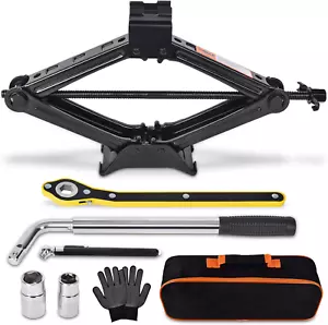 Car Jack Kit Scissor Jack for Car 2 Ton (4409 Lbs) Tire Jack Tool Kit Universal - Picture 1 of 12