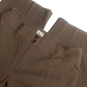 Armani Collezion Women's 10 Brown Wide Leg 100% Wool Pants - Picture 1 of 6