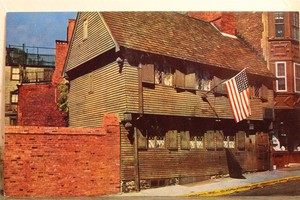 Massachusetts MA Boston Paul Revere House North Square Postcard Old Vintage Card