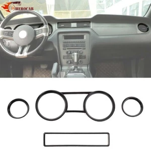 Carbon Fiber Front Dashboard Air Vent Outlet Trim Kit For Ford Mustang 2010-2014 - Picture 1 of 13
