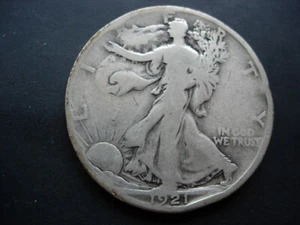 1921-S VG SCHLÜSSELDATUM WALKING LIBERTY SILBER HALF DOLLAR - L1391 - Bild 1 von 2