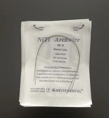 Alambre de arco de curva inversa de ortodoncia dental Niti cables redondos súper elásticos Foto 1 de 4