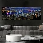 Landscape Scenery Hong.Kong City Night Time Canvas Painting Home Wall Art Decor