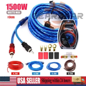 1500W Amp Car Audio Cable Kit Amplifier Install RCA Subwoofer Sub Wiring 8Gauge - Picture 1 of 24