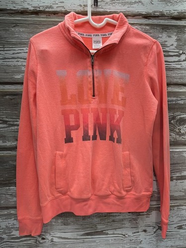 UNDERCOVER Felpa con cappuccio Victoria’s Secret Love ROSA logo taglia S donna rosa 1 4 zip