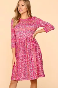 Haptics Round Neck Floral Dress with Pockets - Picture 1 of 7