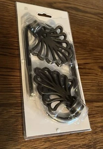 NIB Leaf Bronze Oil Rubbed Metal Drapes/Curtains Hold-Back Hooks Set Of 2 - Picture 1 of 6