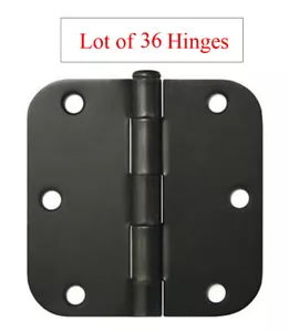 36 Oil Rubbed Bronze 3.5"X3.5" with 5/8 Radius Door Hinges Round Corner Interior - Picture 1 of 4