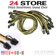 70cm High Quality 6Pin To 8Pin (6+2Pin) PCI-E Breakout Cable 18AWG Mining 10pcs