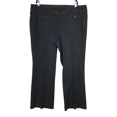 Apostrophe Womens Black Dark Wash Comfort Straight Dress Pants Chambray Size 20W - Image 1 of 4