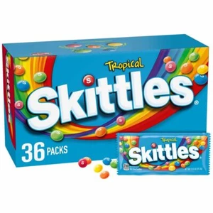 SKITTLES Tropical Summer Chewy Candy Assortment, 36 Ct Bulk Candy Box - Picture 1 of 8