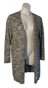 Chico's 3 (XL) Black White Heathered Open Front Cardigan Sweater - Picture 1 of 3