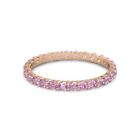 Round Eternity Band Pink Tourmaline 925 Sterling Silver Rose Plated Ring